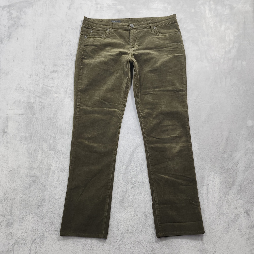 KUT From The Kloth Pants Womens 16 Green Catherine Boyfriend Corduroy Stretch